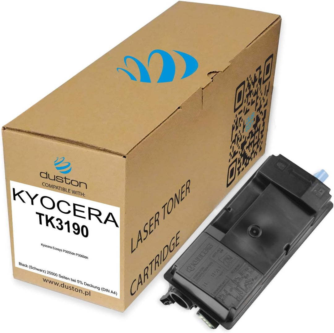 duston 2X TK3190, TK-3190 Schwarz Toner kompatibel zu Kyocera Ecosys P3055dn P3060dn