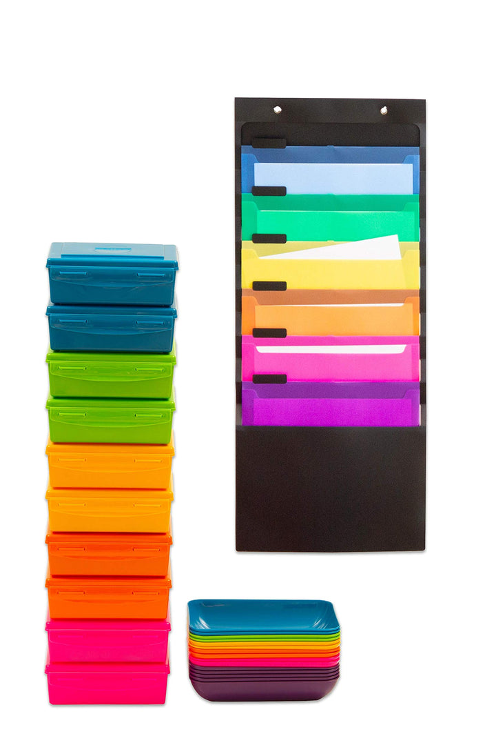 Betzold - Lernstation-Set mit Ordnungsmappe, Materialboxen und Materialschalen NoColor, NoColor