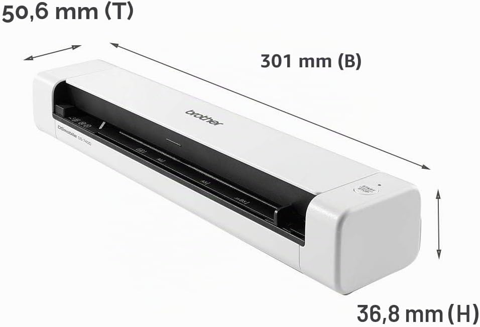 Brother DS-740 Mobiler Scanner | A4 | Vorder- und Rückseite | USB-Netzteil | 15 ppm | Farbe | Schwar