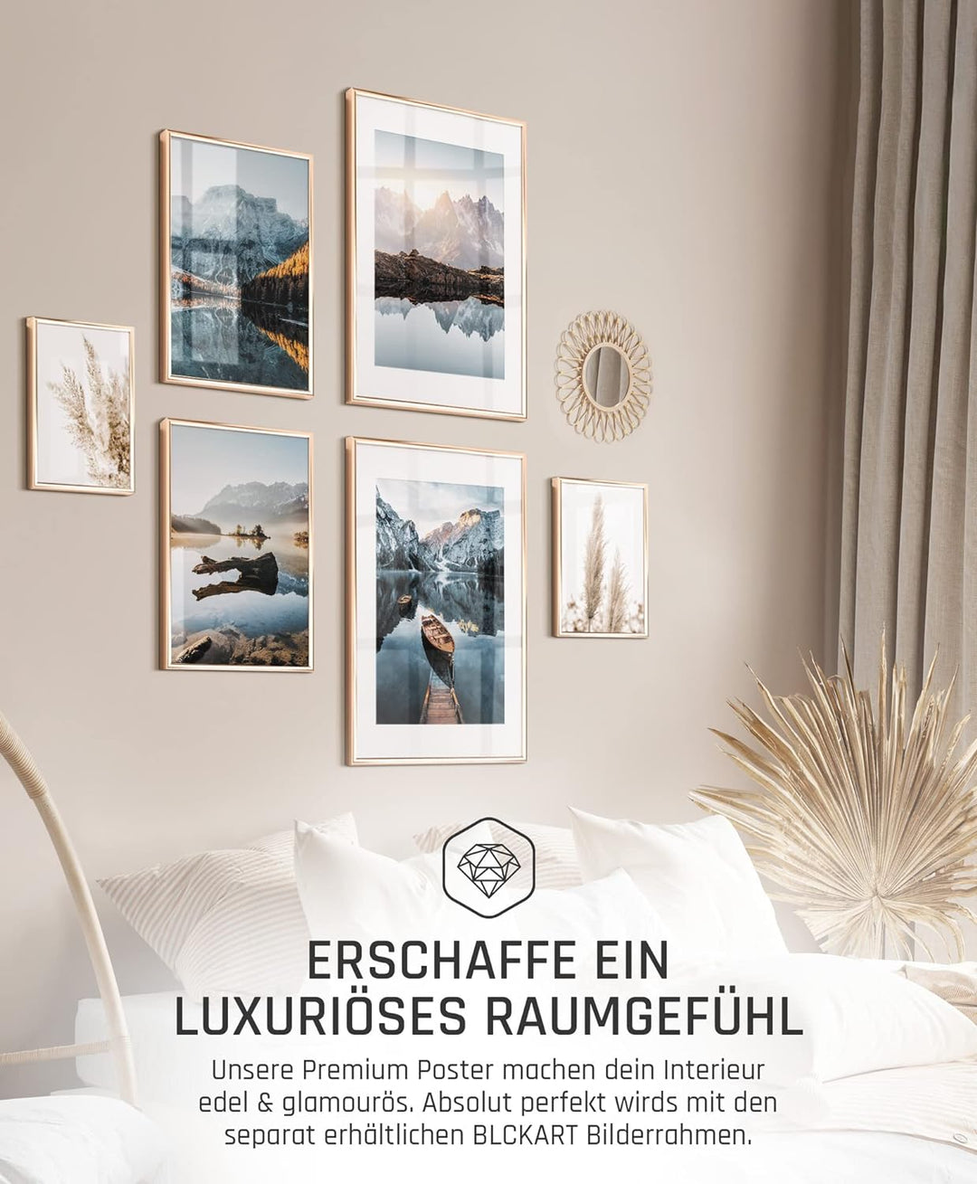 BLCKART Infinity Poster-Set Dreamy Mountains - beidseitig bedruckte Wandbilder - Premium Poster - Bi
