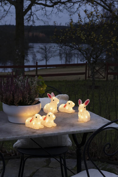 Konstsmide LED Acryl Hasen Set, Kunststoff, weiss, 5er