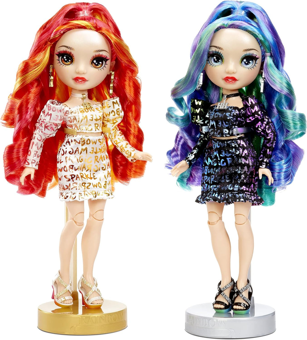 Rainbow High Special Edition Modepuppe - Twins LAUREL & HOLLY DE'VIOUS - 2 Puppen mit regenbogenfarb