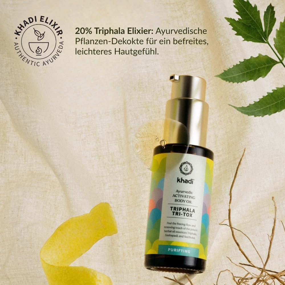 khadi TRIPHALA TRI-TOX Ayurvedisches Activating Body Oil - Haut- & Körper-Öl - Spüre Deine Leichtigk