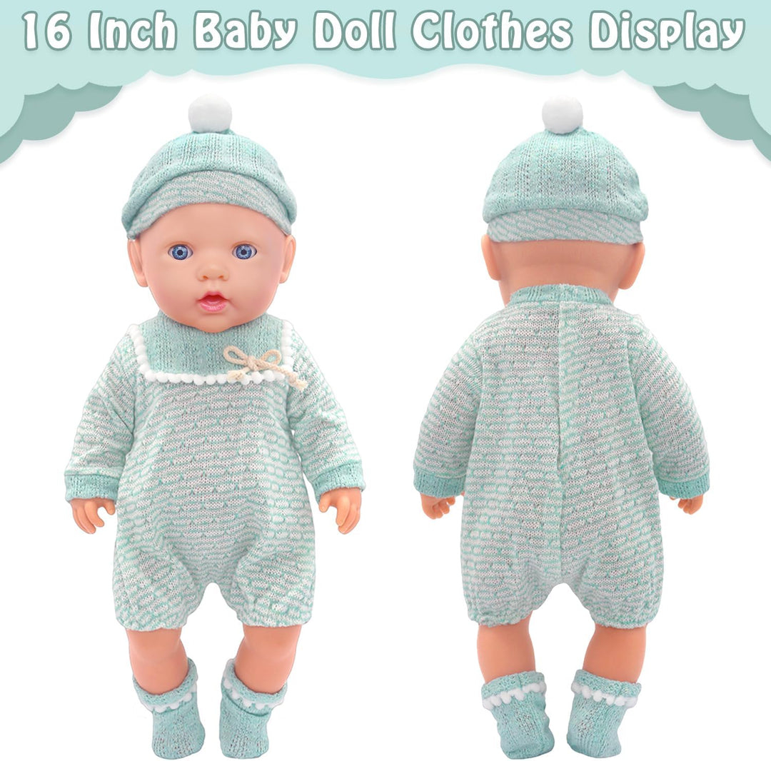 4 Komplette Outfits Puppenkleidung Puppen Set für 35-45 cm und 14-18 Zoll Puppen Enthält Strampler,