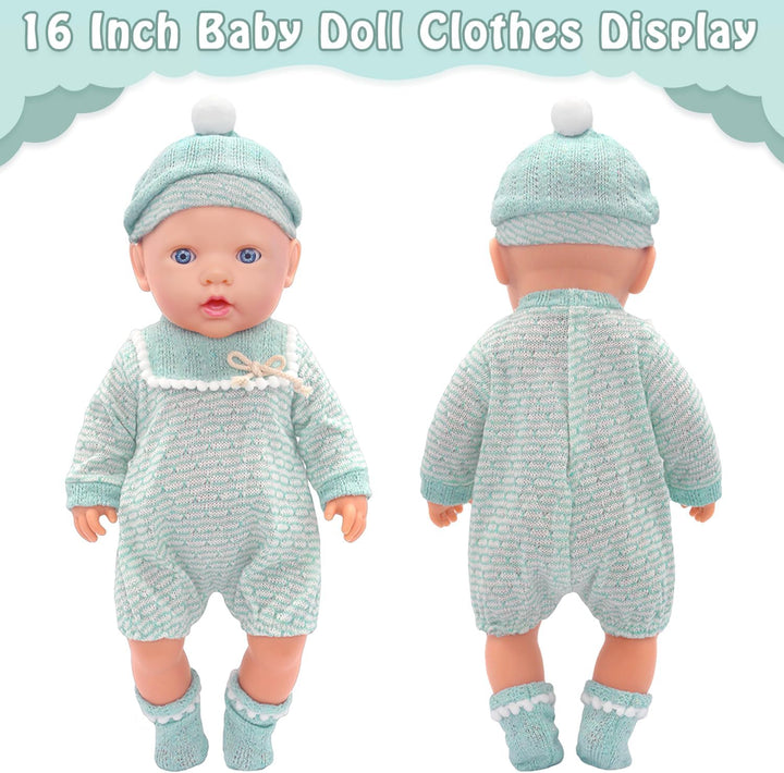 4 Komplette Outfits Puppenkleidung Puppen Set für 35-45 cm und 14-18 Zoll Puppen Enthält Strampler,