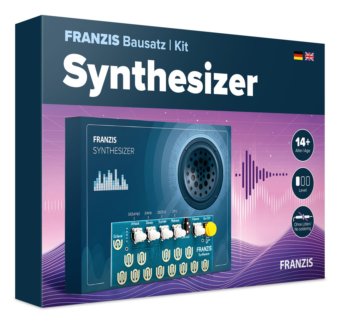 FRANZIS 67196 - Synthesizer selber Bauen - DIY Bausatz ohne Löten und technisches Vorwissen! Mit Pla