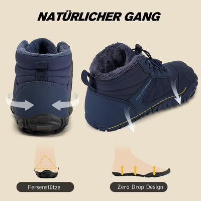 Winter BarfussSchuhe Damen Herren Barfussschuhe Gefüttert Bequem Winterschuhe Winterstiefel Barefoot