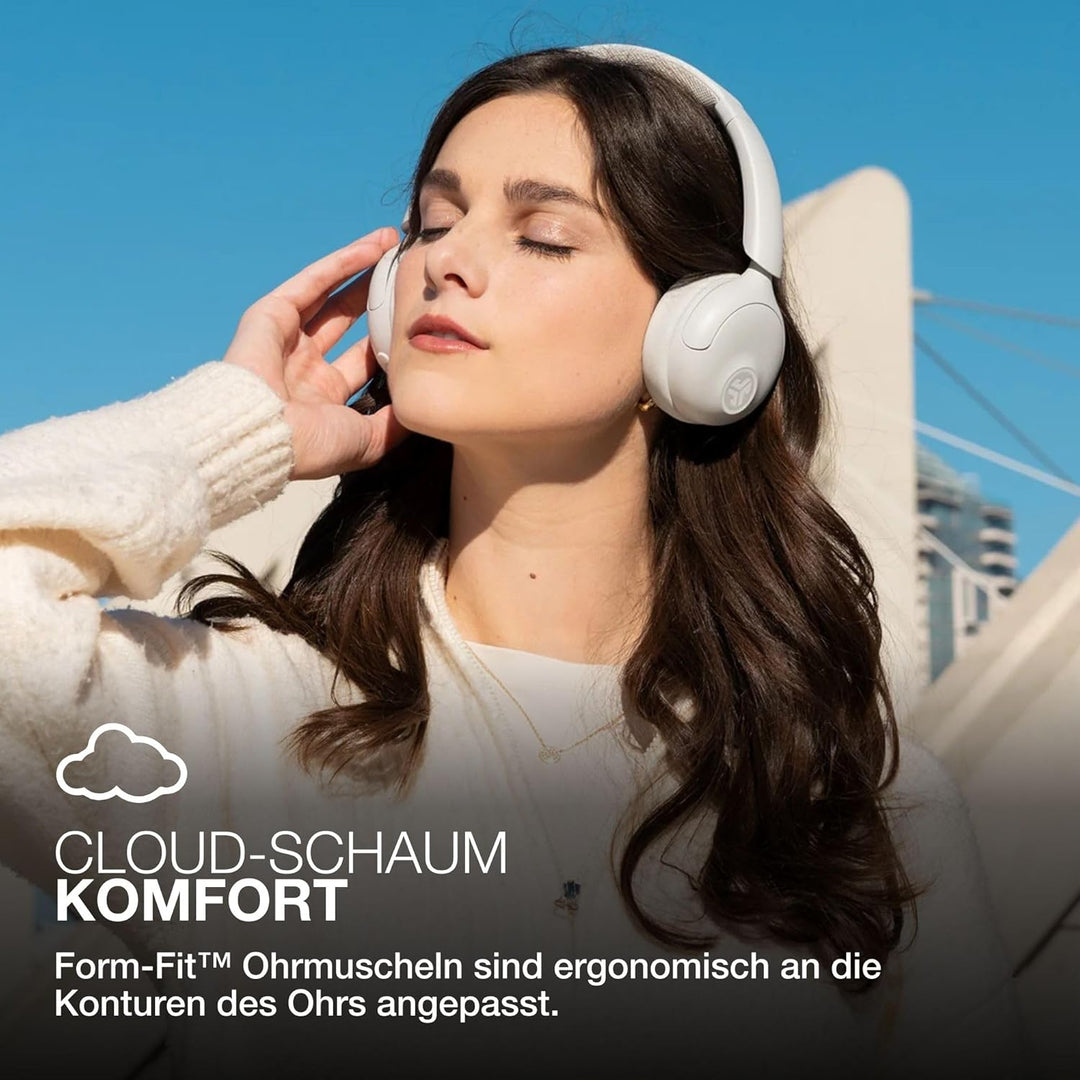 JLab Go Lux ANC Kopfhörer Noise Cancelling - Kabellose Bluetooth On Ear Kopfhörer mit Mikrofon, Akti