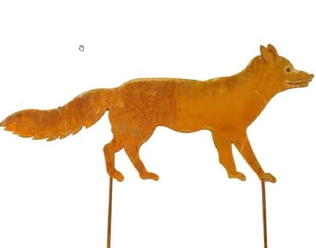 Gartenstecker Fuchs Metall Edelrost Gartendeko 68cm