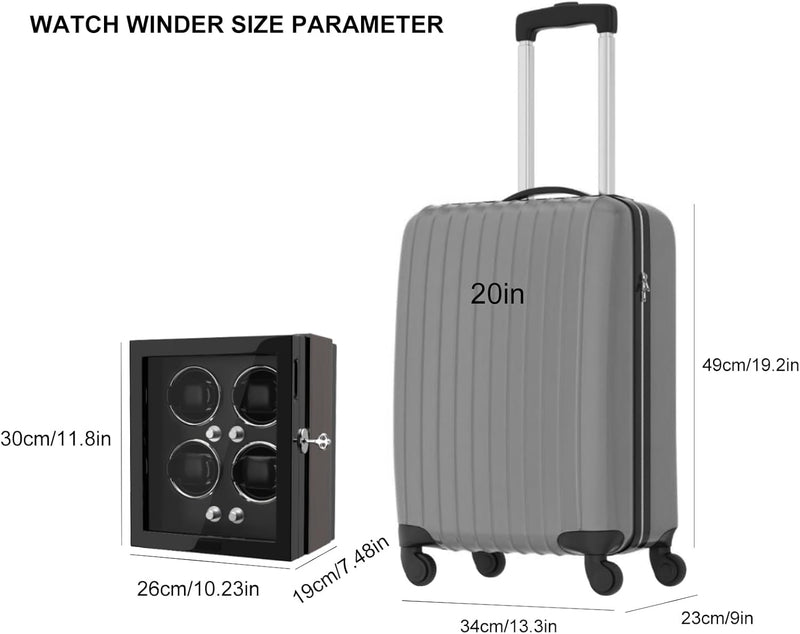 XTELARY Uhrenbeweger, Automatik Uhrenbeweger für 2/3/4/8 Uhren, Tastensperre zum Entriegeln, Ausgest