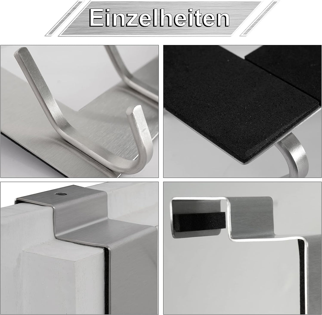 WEBI Türgarderobe mit 6 Haken,Türhaken zum Einhängen,Türaufhänger,Kleiderhaken Tür,Haken Tür,Türhake