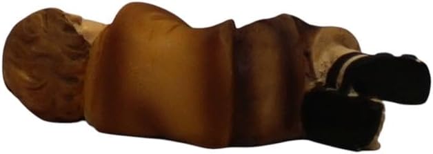 ZICOM Krippenfigur Miniaturfigur Schlafender Junge liegend 5,7cm handbemalt Polyresin, Modellbau Pup