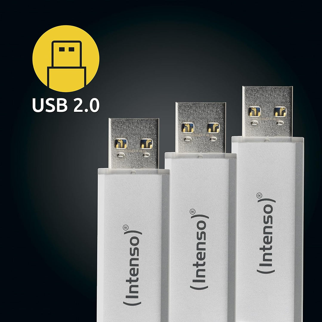 Intenso Alu Line 3x 16GB USB-Stick USB 2.0 silber (Dreierpackung) 3x 16 GB - USB 2.0 silber, 3x 16 G