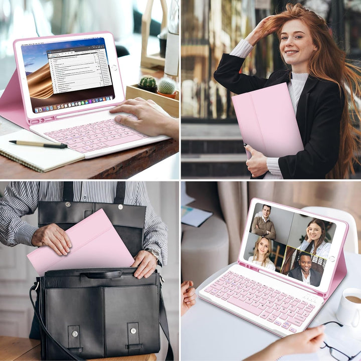 Tastatur Hülle für iPad 10.2 Zoll (9/8/ 7 Generation - 2021/2020/2019), Deutsches QWERTZ Tastatur Ma