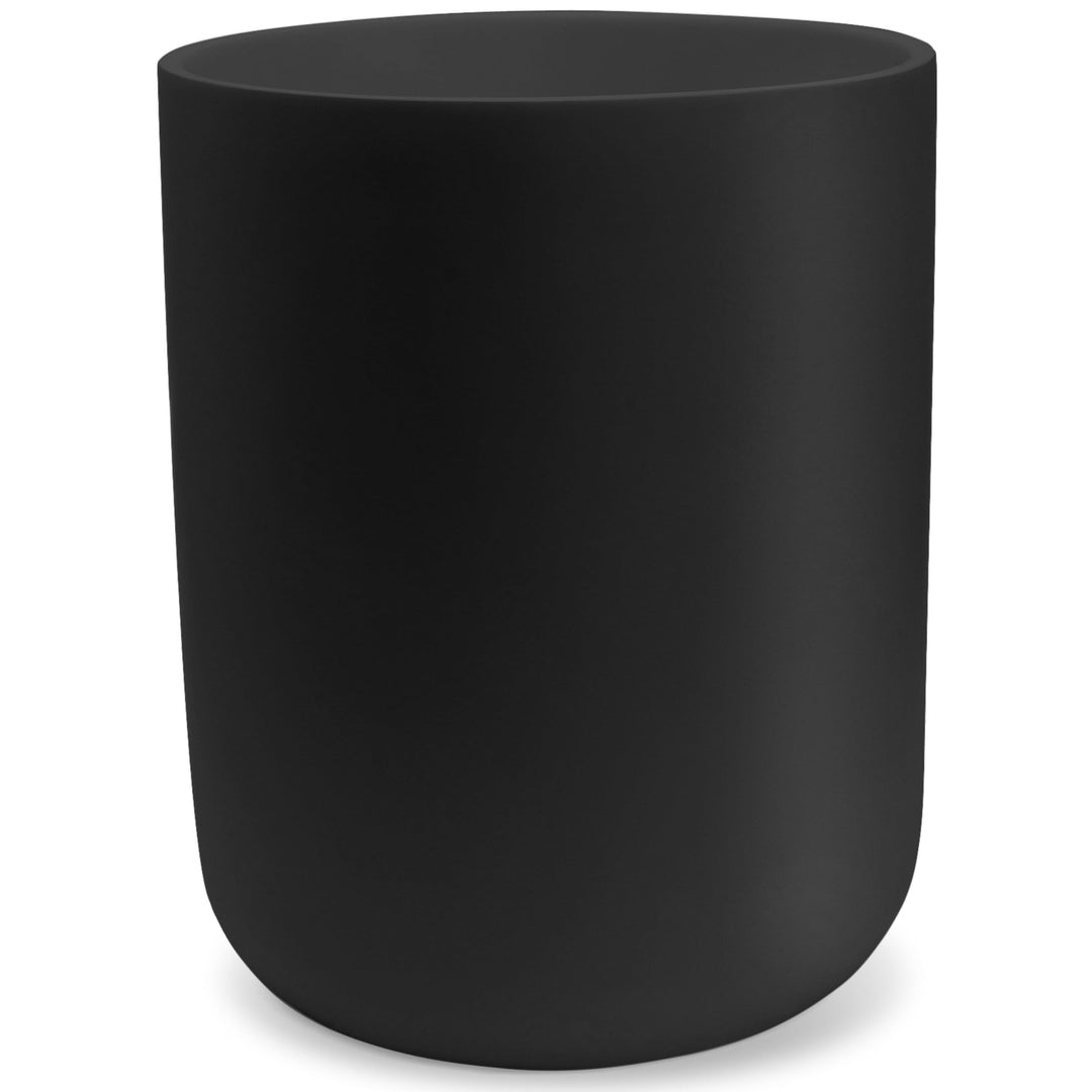 YEW DESIGN Kompakter Runder Mülleimer Mini in Schwarz Matt, 13 L / 3,5 Gallonen – Papierkorb für Bad