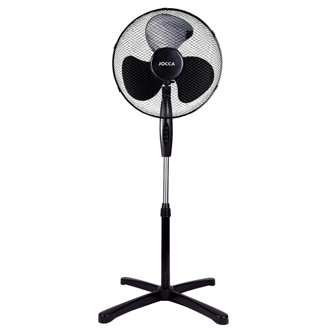 Jocca – Standventilator 40 W/ 3 Geschwindigkeiten/Höhe 45 cm/ 90° neigbarer und oszillierender Kopf/