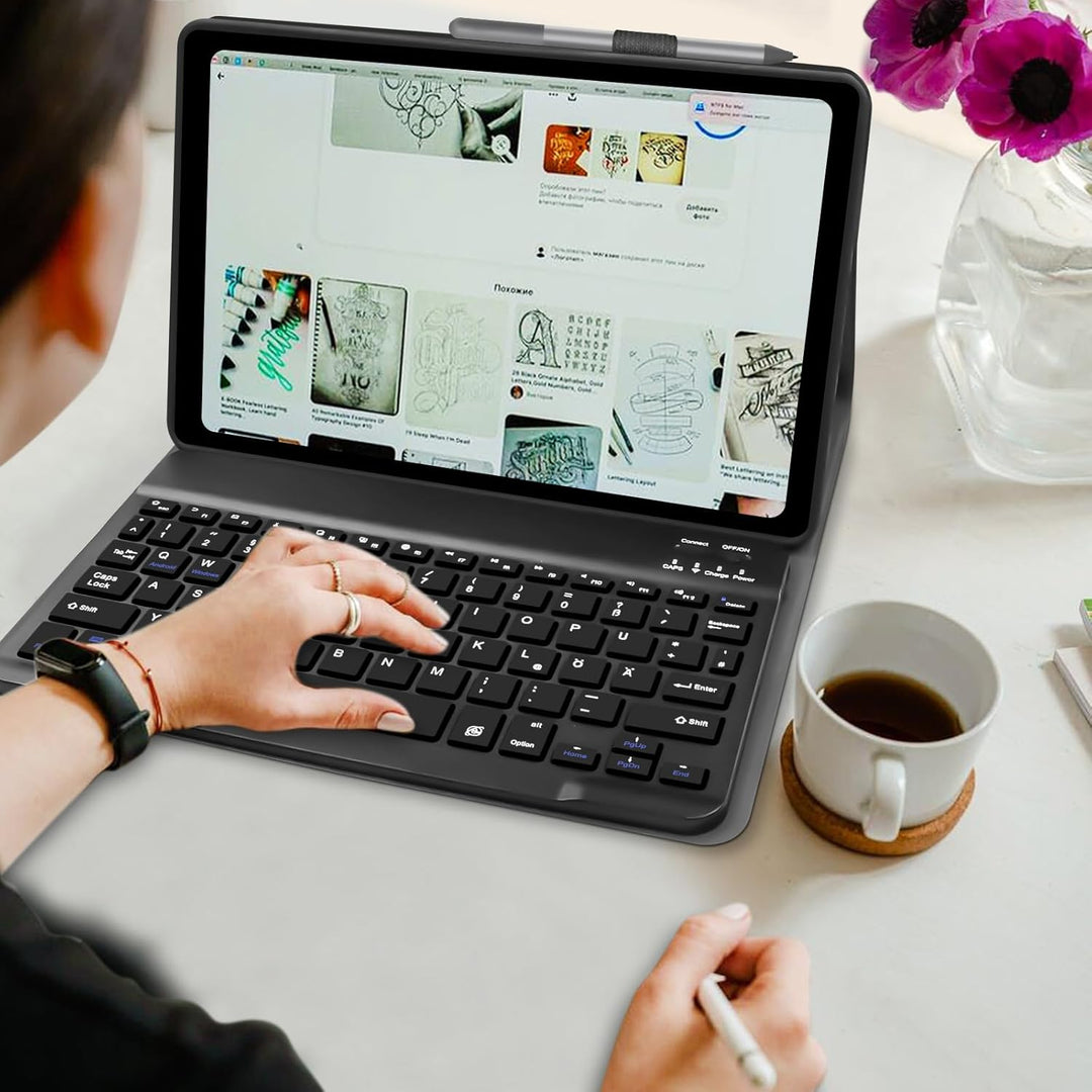 Hülle mit Tastatur für Lenovo Tab M11 (TB330/TB331) 11 Zoll 2024, (Deutsches) Tastatur Hülle für Len