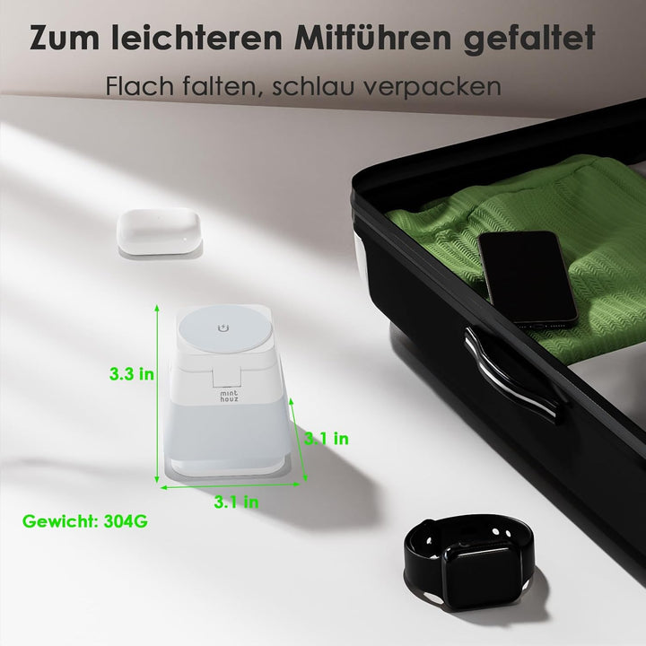 Minthouz 3-in-1 MagSafe Ladestation mit Nachtlicht, Induktive Ladestation für Apple Watch und iPhone