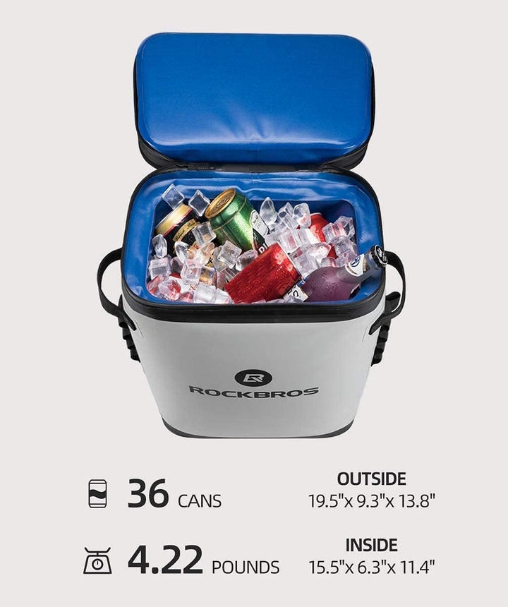 ROCKBROS Kühltasche Wasserdicht Kühler 17L Picknicktasche Isolierte Kühlbox Lunchtasche für Outdoor,