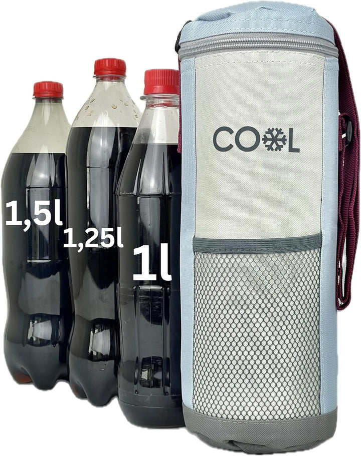 Kühltasche für Flaschen bis 1,5 Liter, Flaschenkühltasche, Grösse 12 x 32 cm, Kühlbox, Kühlbeutel, m