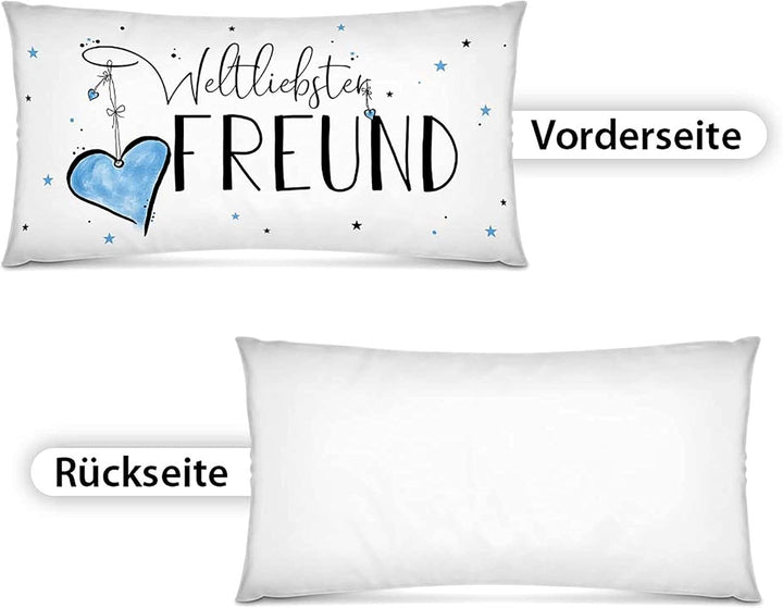 PR Print Royal XXL-Deko-Kissen mit Füllung - Weltliebster Freund - Geschenk für den besten Freund, G