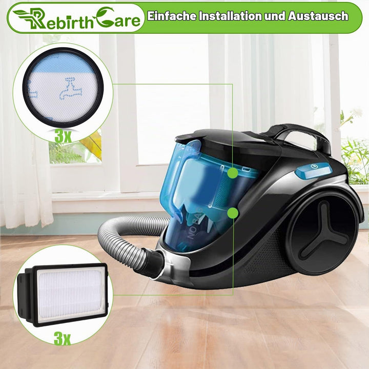 Rebirthcare 3 Pack HEPA Filterset für Rowenta Compact Power Cyclonic Force Beutelloser Staubsauger F