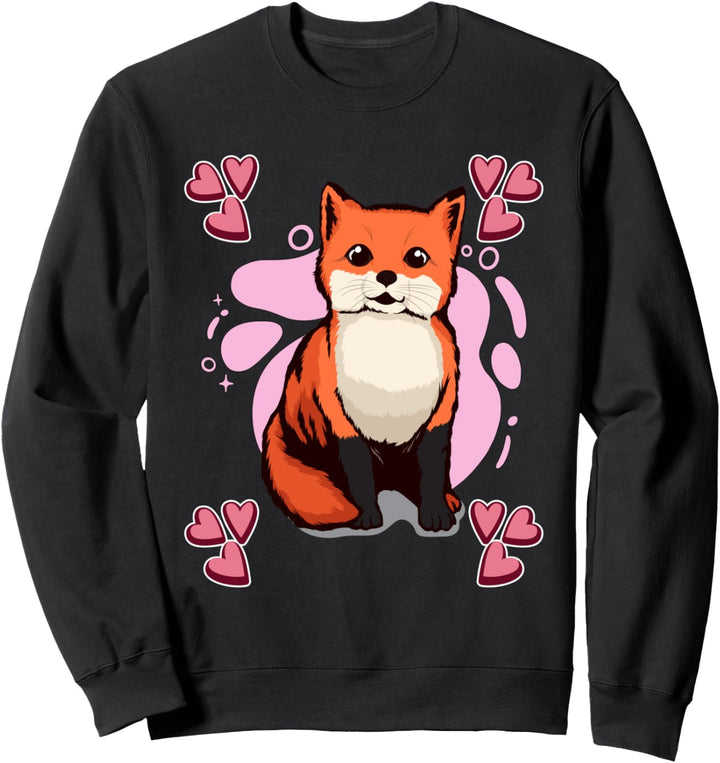 Heart Design Fox Fuchs Sweatshirt