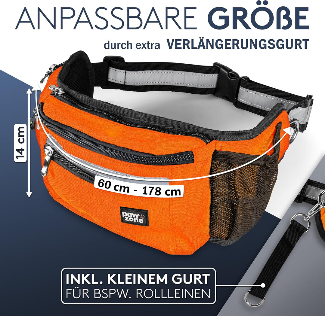 PAWZONE Futterbeutel Hunde - Leckerlibeutel für Hunde - Bauchtasche für Hunde Zubehör - Leckerlitasc