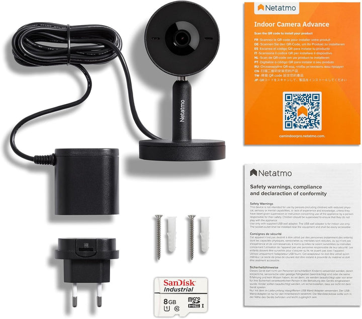 Netatmo Smarte Innenkamera Advance, KI-Optimierte Gesichtserkennung, 2-Wege-Audio, 130° Weitwinkelan