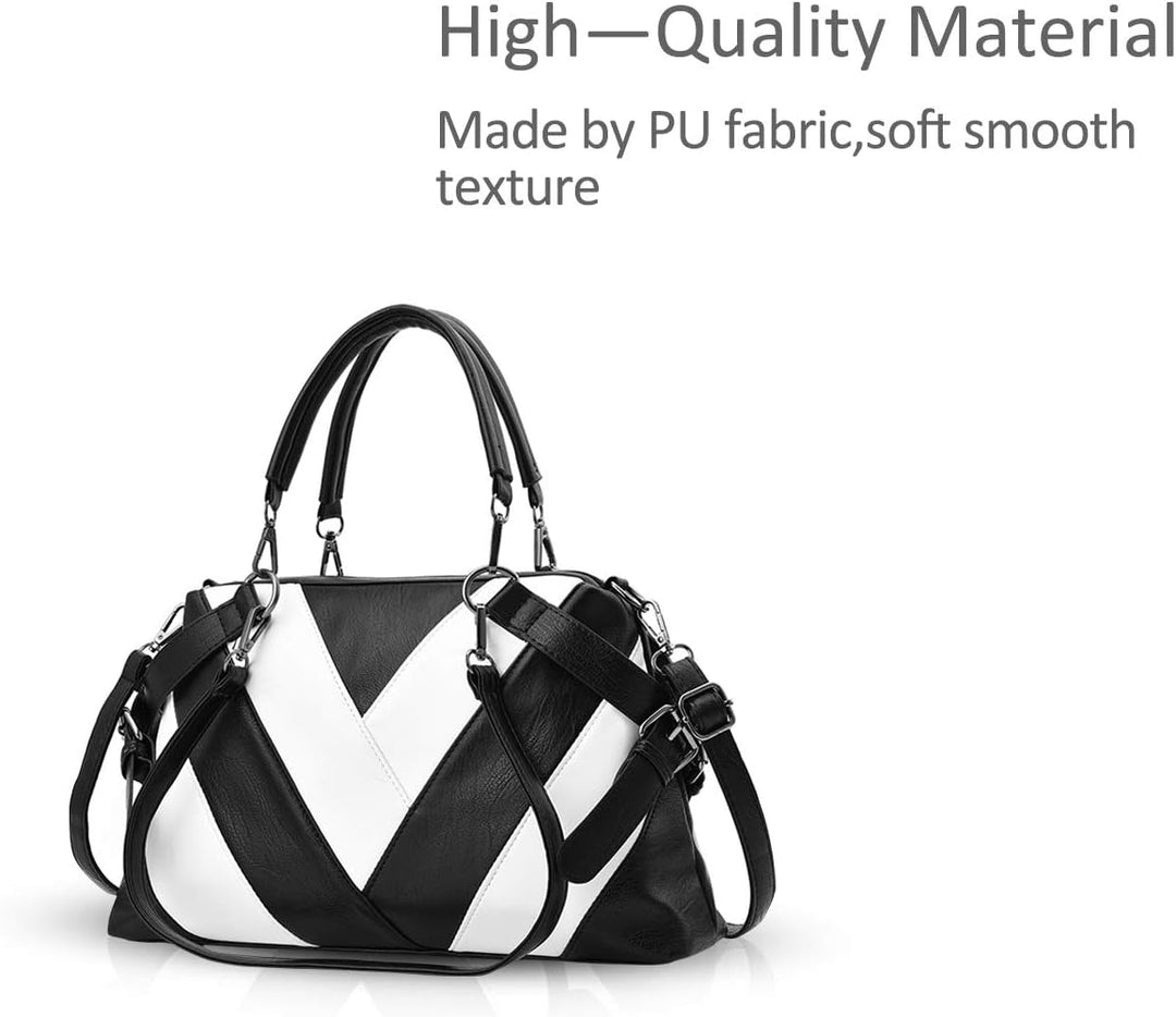 NICOLE & DORIS Handtaschen für Damen Modern Henkeltasche Schultertasche Weiche PU Leder Umhängetasch