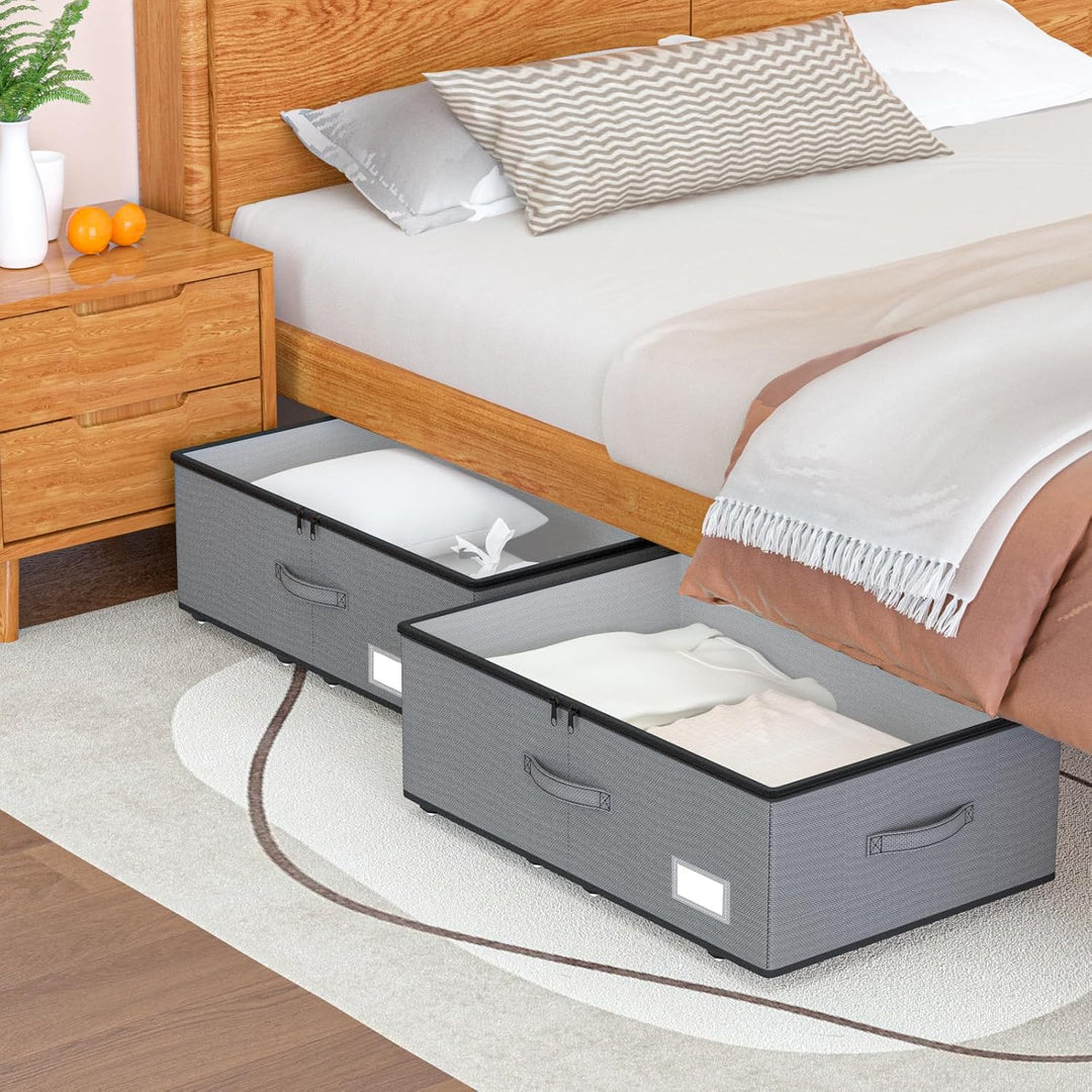 EE-RoomWorld Unterbettkommode mit Rollen, keine Montage erforderlich, 25,4 cm Höhe, Unterbett-Aufbew