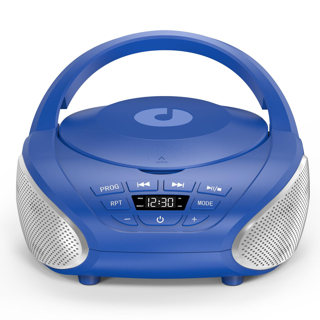 Gueray Tragbarer CD-Player Boombox Kompakt-Radio mit Stereo-Lautsprechern UKW-Radio 3,5-mm-AUX-Einga