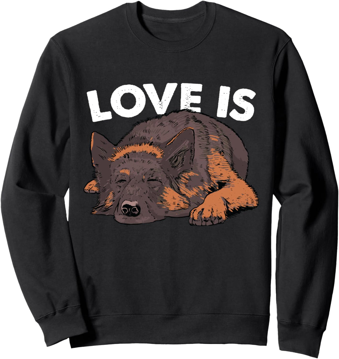 Love Is German Shepherd Dog Cute Puppy Doggie Pet Lover Sweatshirt