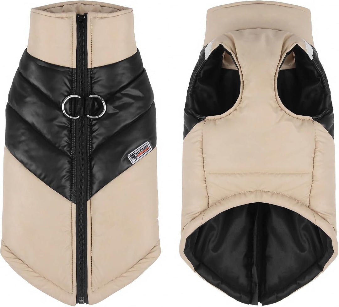 Hundejacke für Kleine Mittelgrosse Hunde, Winter Warmer Hundemantel mit Double-D-Ring, Welpen Hunde