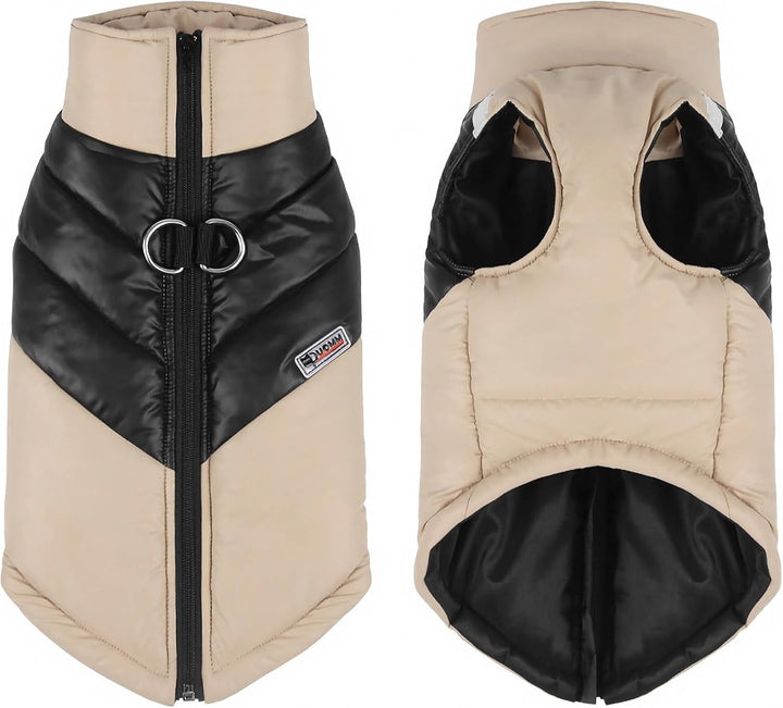 Hundejacke für Kleine Mittelgrosse Hunde, Winter Warmer Hundemantel mit Double-D-Ring, Welpen Hunde