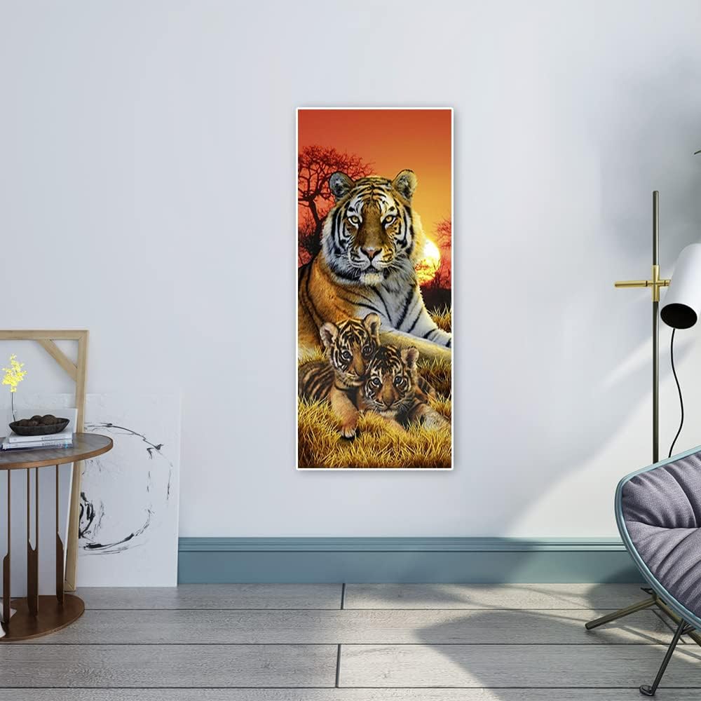 5D Diamant Painting Bilder Gross 50x110 cm ( Inner 44x104 cm) DIY Diamond Painting Tiger Erwachsene
