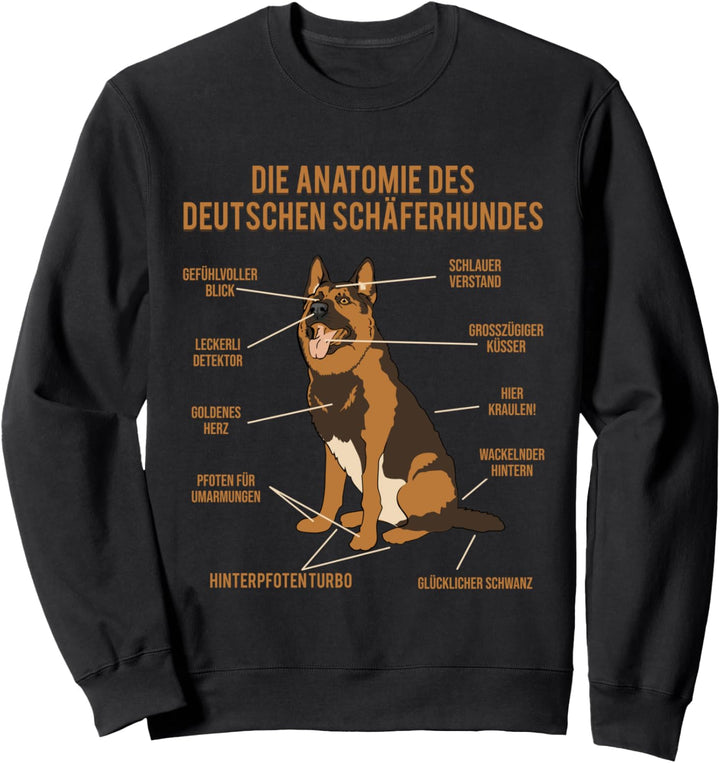 Deutscher Schäferhund - Witzige Anatomie Beschreibung Sweatshirt