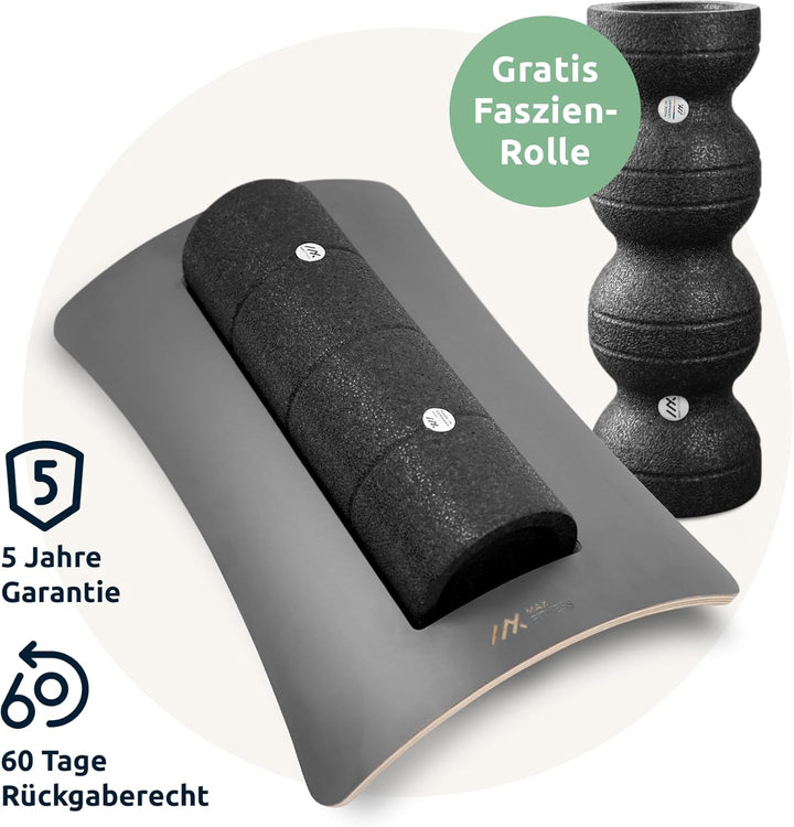 MaxFitness - Faszienrolle Set mit Wandhalterung Performance - inkl. LeanBoard & PickUp - 2 Foam Roll