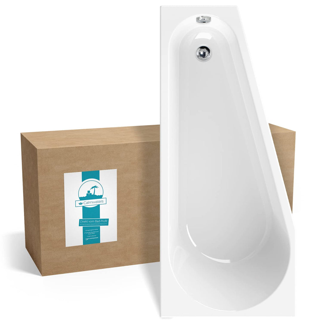Calmwaters® Raumsparende Eckbadewanne 160x70 cm, Acrylwanne Essential Small, platzsparende Badewanne