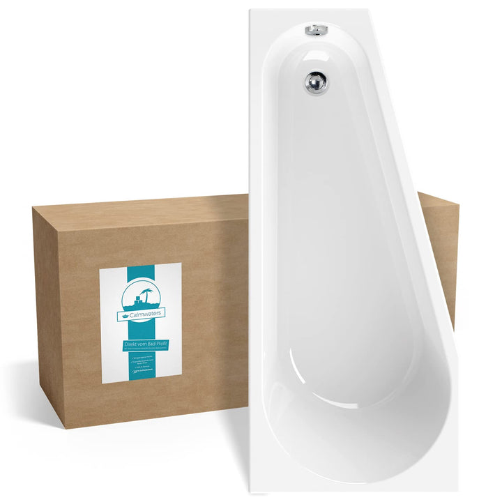 Calmwaters® Raumsparende Eckbadewanne 160x70 cm, Acrylwanne Essential Small, platzsparende Badewanne