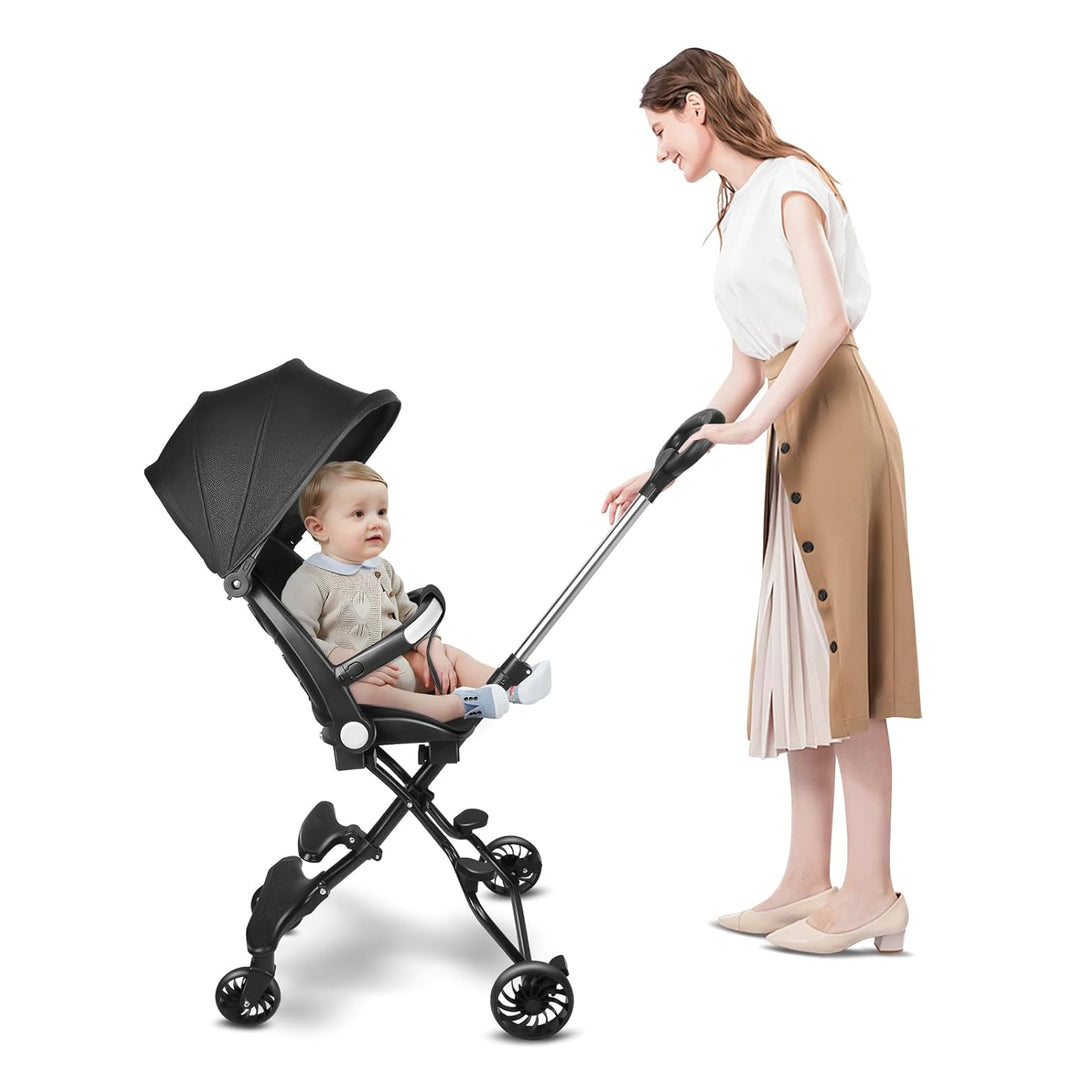 Kinderwagen für Babys, Kinderwagen mit Sonnenschirm, Fussstütze, neigbare Rückenlehne, 0 – 2 Jahre,