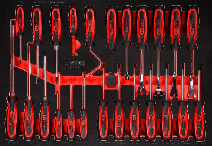 KS Tools 811.3024 Schraubendreher-Satz in Schaumstoffeinlage, 24-tlg