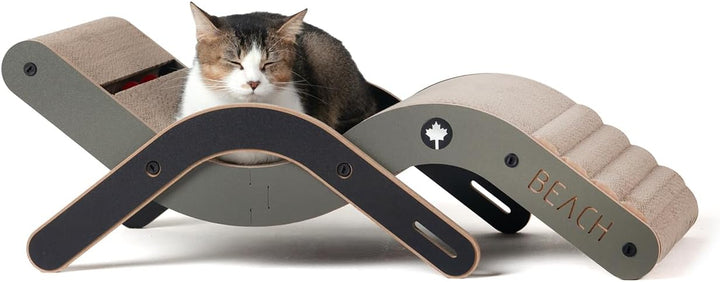 CanadianCat Company | Design-Kratzmöbel Beach Chair | Kratzbrett Katzenliege, Sonnenliege, Hängematt