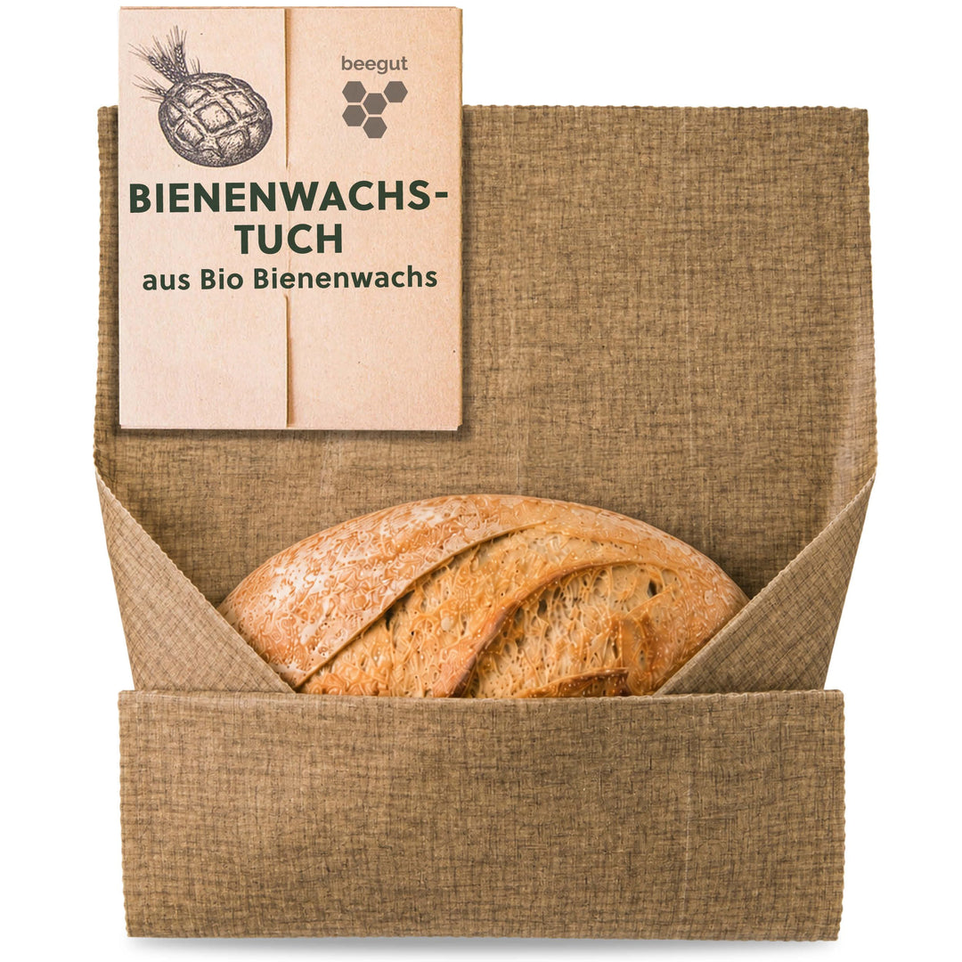beegut XXL Bienenwachstuch aus Leinen, besonders gut zum Brot aufbewahren geeignet durch dickeres Le