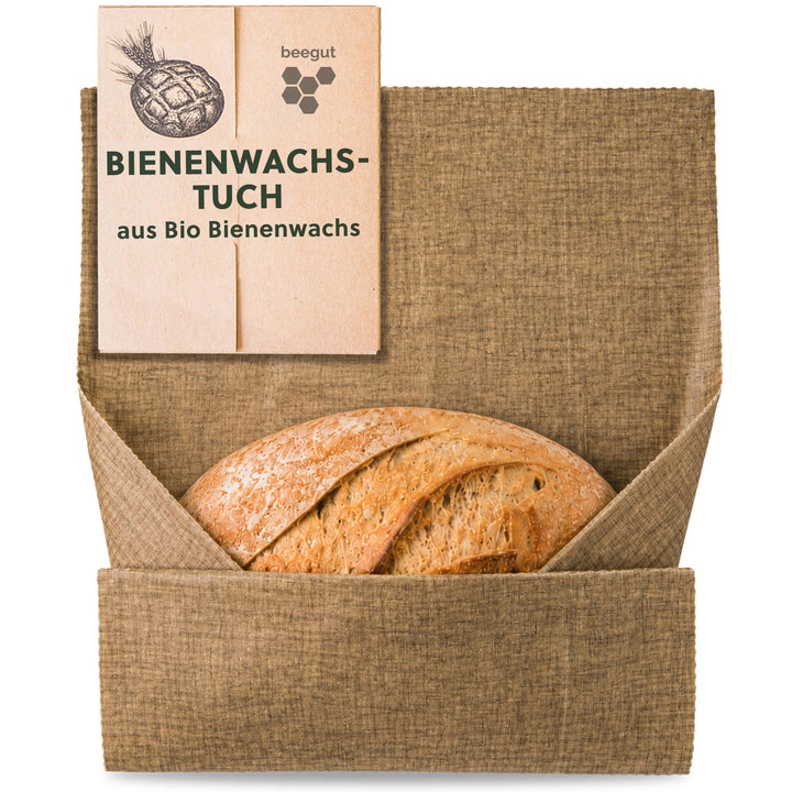 beegut XXL Bienenwachstuch aus Leinen, besonders gut zum Brot aufbewahren geeignet durch dickeres Le
