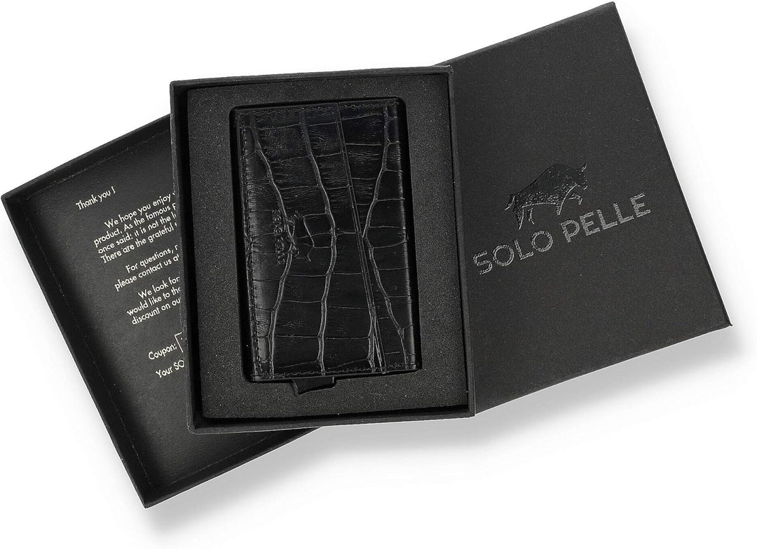 Solo Pelle Kartenetui | Kreditkartenetui | Leder Geldbörse Slim Wallet Portmonee | Geldbeutel mit RF
