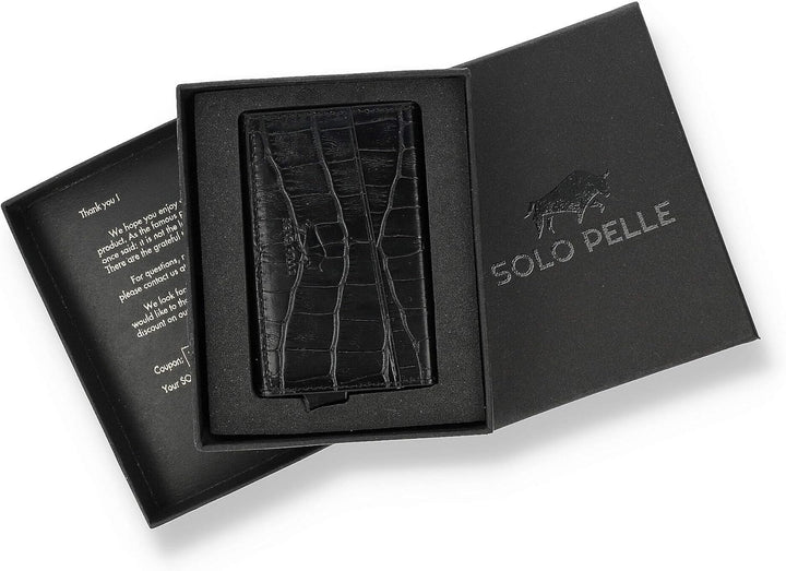 Solo Pelle Kartenetui | Kreditkartenetui | Leder Geldbörse Slim Wallet Portmonee | Geldbeutel mit RF