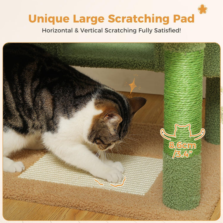 PAWZ Road Kratzbaum für grosse Katzen, 184 cm, 1,9 m grosser Katzenturm mit Sisalüberzogenen Kratzbä