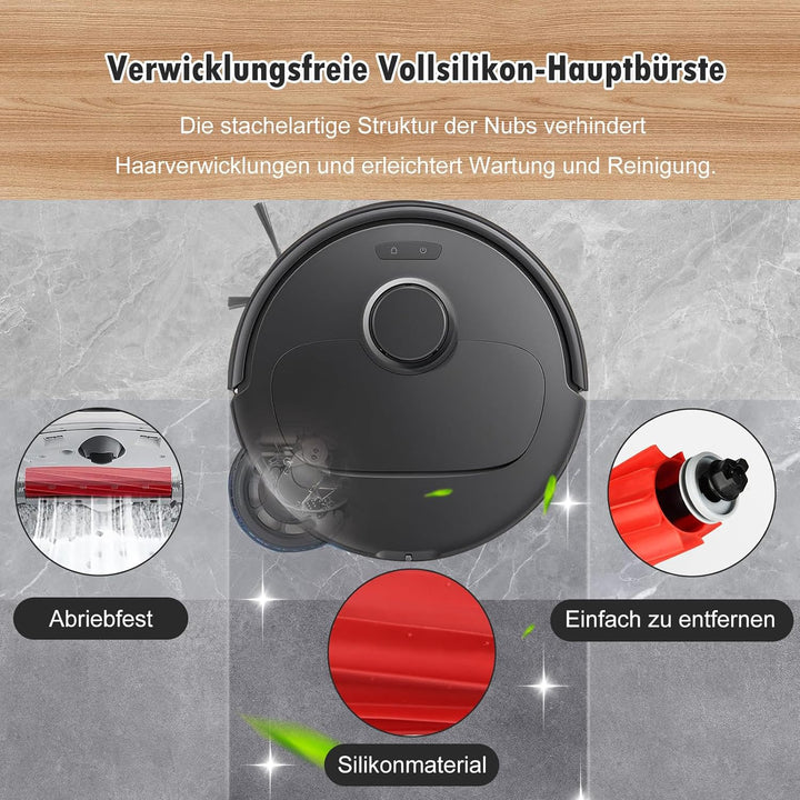 26 Stück Zubehör für Roborock QV 35A/QV 35S / QR598 / QR798 Saugroboter, 2 Hauptbürste, 6 Staubbeute