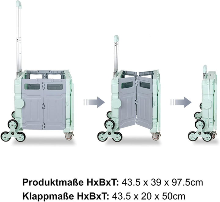 PUCHIKA Einkaufstrolley klappbar, Einkaufswagen Trolley, Einkaufstrolley mit Deckel, Shopping Trolle